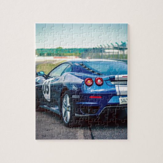 Blauwe Raceauto Legpuzzel (Verticaal)
