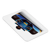 Blauwe raceauto magneet (Rechterzijde)