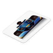 Blauwe raceauto magneet (Linkerzijde)