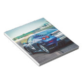 Blauwe Raceauto Notitieblok (Schuin)