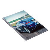 Blauwe Raceauto Notitieboek (Rechterzijde)