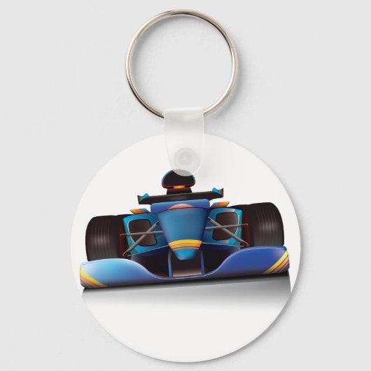 Blauwe Raceauto Sleutelhanger (Voorkant)