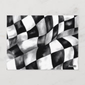 Blauwe raceauto snel één 1e verjaardagsfeest uitno briefkaart (Achterkant)