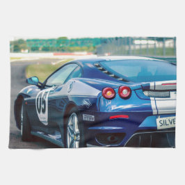 Blauwe Raceauto Theedoek