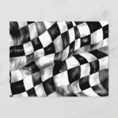 Blauwe raceauto twee snel 2e verjaardagsfeest uitn briefkaart (Achterkant)