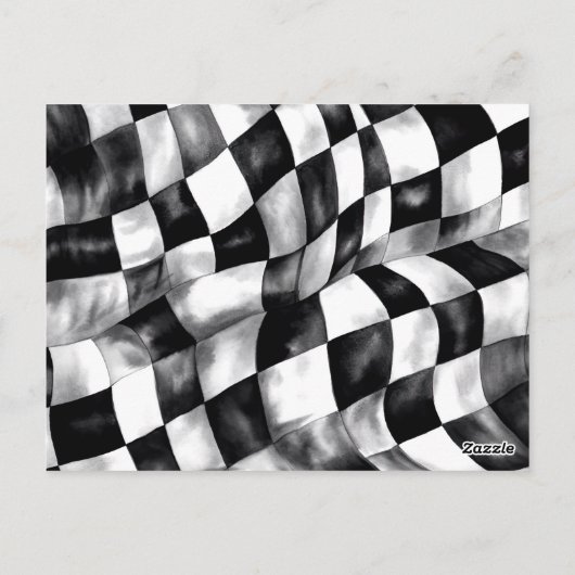 Blauwe raceauto twee snel 2e verjaardagsfeest uitn briefkaart (Achterkant)