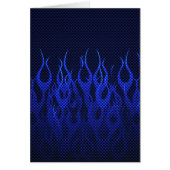 Blauwe Raceflames op Carbon Fiber Print (Voorkant)