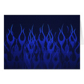 Blauwe Raceflames op Carbon Fiber Print (Voorkant Horizontaal)