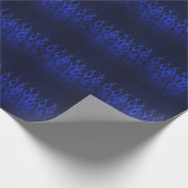 Blauwe Raceflames op Carbon Fiber Print Cadeaupapier (Hoek)