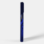 Blauwe Raceflames op Carbon Fiber Print Case-Mate iPhone Case (Achterkant / Rechts)