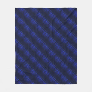 Blauwe Raceflames op Carbon Fiber Print Fleece Deken