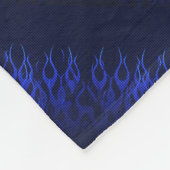 Blauwe Raceflames op Carbon Fiber Print Fleece Deken (Hoek)