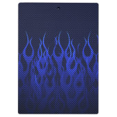 Blauwe Raceflames op Carbon Fiber Print Klembord (Achterkant)