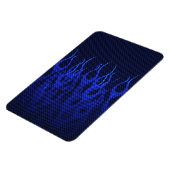 Blauwe Raceflames op Carbon Fiber Print Magneet (Linkerzijde)