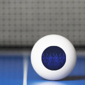 Blauwe Raceflames op Carbon Fiber Print Pingpongbal (Net)