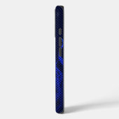 Blauwe Racing Vlammen op Koolstofvezelprint Case-Mate iPhone Case (Achterkant / Links)