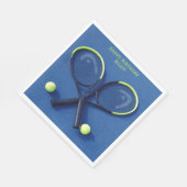 Blauwe Rackets en Ballen Verjaardag Tennis Party Servet (Hoek)
