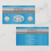 Blauwe radio visitekaartje (Voorkant / Achterkant)