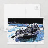 BLAUWE RAFING BRIEFKAART (Voorkant / Achterkant)