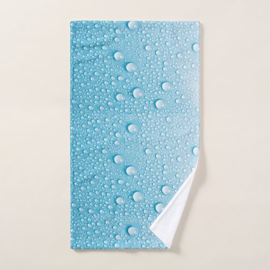BLAUWE RAINDROP DEW WET ABSTRACT PATROON BAD HANDDOEK (Handdoek)