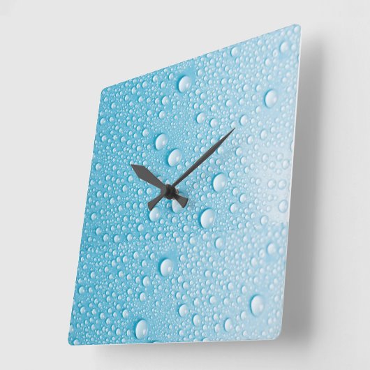 BLAUWE RAINDROP WET PATROON VIERKANTE KLOK (Hoek)