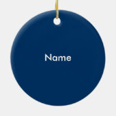 Blauwe Raket Keramisch Ornament (Achterkant)
