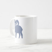 Blauwe Ram Silhouette Ram Sterrenbeeld Koffiemok (Voorkant links)