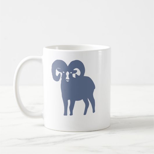 Blauwe Ram Silhouette Ram Sterrenbeeld Koffiemok (Links)