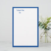 Blauwe rand Aangepaste kleurplanner om notities te Briefpapier (Staand voorkant)