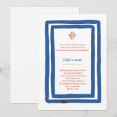 Blauwe rand Baptisme Kaart (Voorkant / Achterkant)