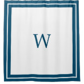 Blauwe rand douchegordijn (Voorkant)