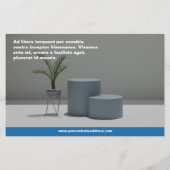 Blauwe rand Grijze tekst Logo & QR Informatief Flyer (Achterkant)