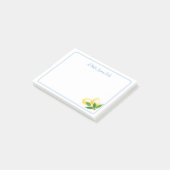 Blauwe Rand Handgeschilderde Amalfi Citroenen NAAM Post-it® Notes (Schuin)