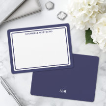 Blauwe Rand Minimalistische Monogram