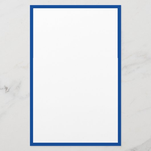Blauwe Rand Randen Wit Blank Classy Custom Trendy Briefpapier (Achterkant)