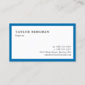 Blauwe rand uw Logo minimalistisch Visitekaartje (Achterkant)