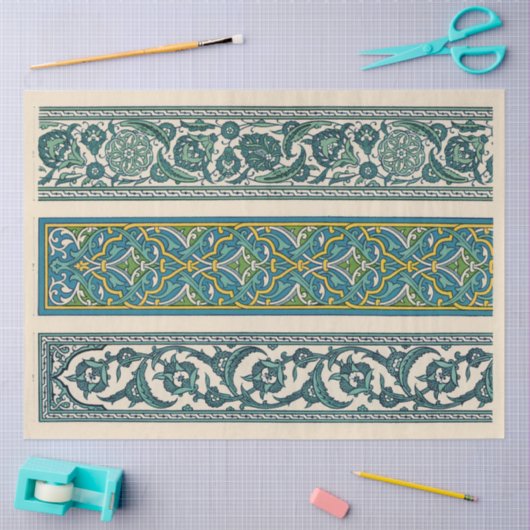 blauwe randen tissuepapier (Craft)