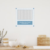 Blauwe rasterfoto poster (Keuken)