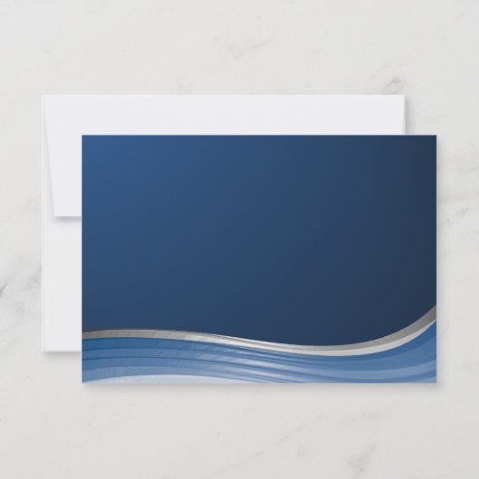 Blauwe reactie op de staalgolf RSVP kaartje (Achterkant)