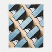 Blauwe rechthoek Abstract Fleece Deken (Voorkant)