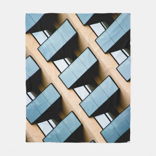 Blauwe rechthoek Abstract Fleece Deken (Voorkant)