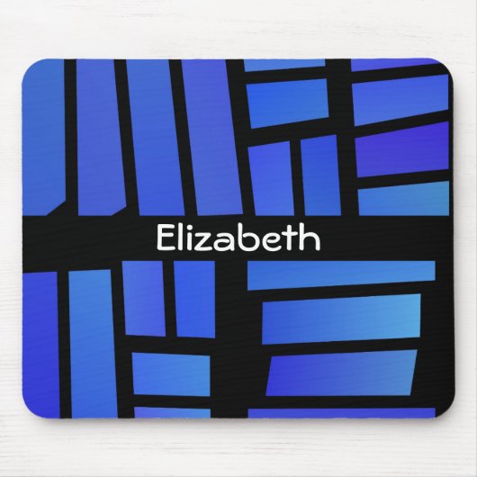 Blauwe rechthoek Tegels op maat Muismat (Voorkant)