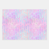 Blauwe rechthoekvormen op roze achtergrond inpakpapier vel (Voorkant 2)