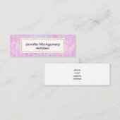 Blauwe rechthoekvormen op roze achtergrond mini visitekaartje (Voorkant / Achterkant)