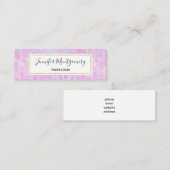 Blauwe rechthoekvormen op roze achtergrond mini visitekaartje (Voorkant / Achterkant)