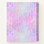 Blauwe rechthoekvormen op roze achtergrond notitieboek (Achterkant)
