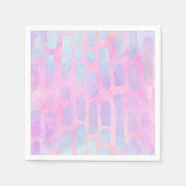 Blauwe rechthoekvormen op roze achtergrond servet (Voorkant)