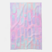 Blauwe rechthoekvormen op roze achtergrond theedoek (Verticaal)