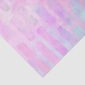 Blauwe rechthoekvormen op roze achtergrond tissuepapier (Detail)