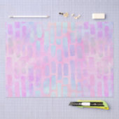 Blauwe rechthoekvormen op roze achtergrond tissuepapier (Craft)